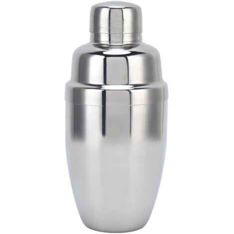 3-teiliges Cocktailshaker-Set aus Edelstahl, Rührstab für Milchshakes und Tee, Mixwerkzeug für die Hausbar und Partys (Silber, 350 ml)