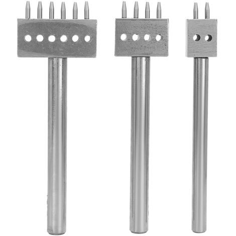 3-teiliges DIY-Lederlochwerkzeug-Set, Locherset für Gürtel und Lederwaren (6 mm, 2+4+6)
