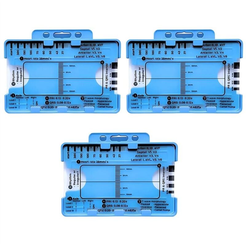 Image of 3-teiliges EKG-Lineal mit 7 Schritten, EKG-Lineal zur EKG-Interpretation,