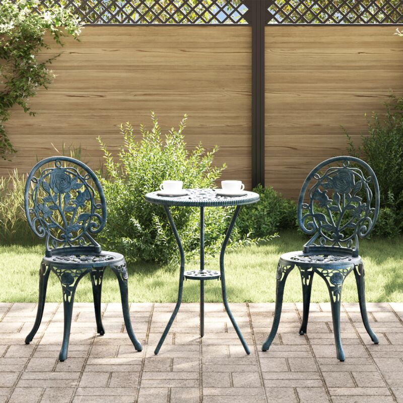 Garten Bistro Set 3 Pcs Grün Aluminium Vidaxl