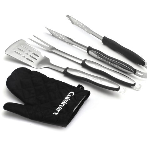 3-teiliges grillbesteck-set + handschuh – schwarz - Cuisinart - CGS134BLEU