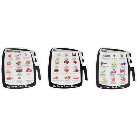 3-teiliges Küchenmagnet-Set – Garzeit-Leitfaden für Tiefkühlgemüse, Fleisch und Meeresfrüchte