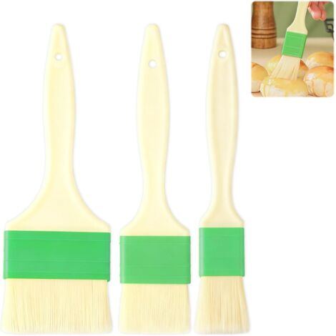 3-teiliges Küchenpinsel-Set, professioneller Backpinsel, Küchenpinsel, Silikon-Küchenpinsel, Backpinsel für Grill, Kuchen und mehr