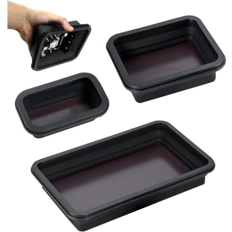 3-teiliges magnetisches Tablett-Set, faltbares Tablett, Werkstattzubehör für kleine Schrauben, Muttern, Unterlegscheiben und andere Kleinteile