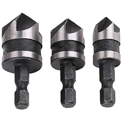 3-teiliges Metall-Gravurbohrer-Set für Holzbearbeitung, Anfaswerkzeuge, Lochöffner mit fünf Sechskantgriffen für Holzöffnungen, bequem und praktisch