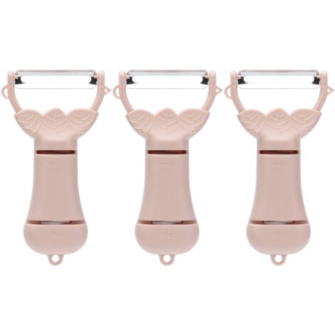 3-teiliges multifunktionales Gemüseschäler-Set aus Edelstahl – Rosa Küchenhelfer zum Schälen und Reiben