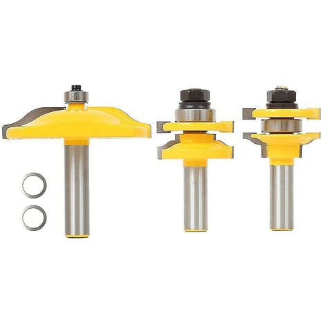 3-teiliges Oberfräsen-Bit-Set, 1/2-Zoll-Fräser-Set für erhöhte Platten, Schranktüren