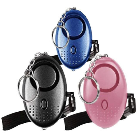 3-teiliges persönliches Notfallalarm-Set, 130 dB Sicherheitsalarm mit LED-Taschenlampe für Kinder/Frauen/Senioren