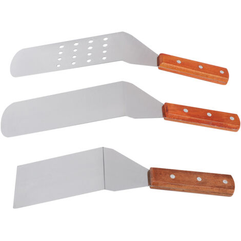 3-teiliges Pizza-Set aus Edelstahl: Pizzaschieber, Pizzamesser, Kochspatel für Grill und Backofen