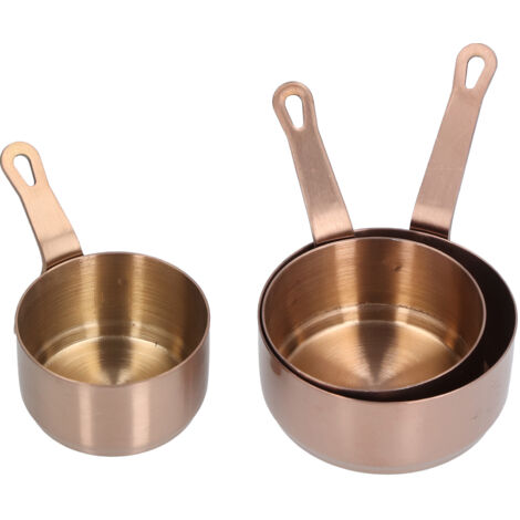 3-teiliges Saucenschalen-Set aus Edelstahl mit Griffen für Soßen, Ketchup und Vorspeisen – Roségold