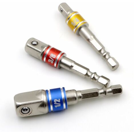 3-teiliges Schlagschrauber-Adapterset für 1/4", 3/8" und 1/2" Steckschlüssel