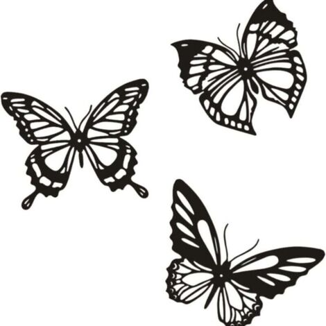 3-teiliges Schmetterlings-Wanddekor aus Metall, schwarzer Metall-Schmetterling als Wandbehang, rustikale Landhaus-Dekoration für Zuhause, Büro oder Schlafzimmer