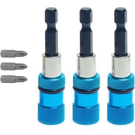 3-teiliges Schraubendreher-Bit-Set, magnetischer Bithalter, Trockenbau-Bithalter, 6 cm Sechskantschaft, für Trockenbauwände