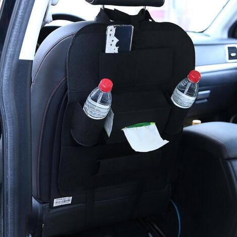 3-teiliges schwarzes Autositz-Aufbewahrungstaschen-Set, Aufbewahrungstasche für den Vordersitz, Aufbewahrungstasche für den Rücksitz mit