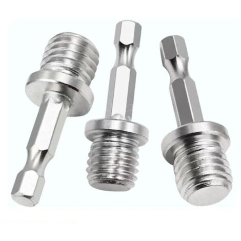 3-teiliges Sechskant-Bohradapter-Set: M14-Adapter, 1/4-Zoll-Sechskantbohrer, Akkuschrauber-Bohrfutter, Bohrer, Werkzeug zum Spalten von Blechen, elektrischer Schraubenschlüssel