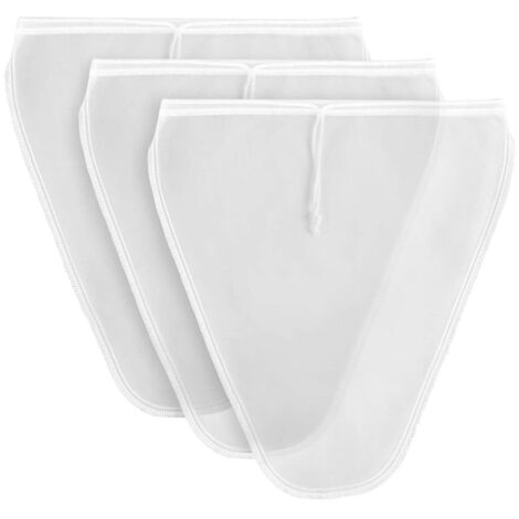 3-teiliges Set feinmaschiger Stofffilterbeutel für pflanzliche Milch, Mandeln, Nüsse, Säfte und selbstgemachte Zubereitungen