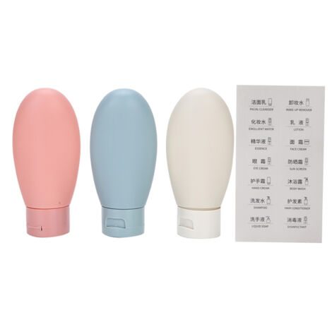 3-teiliges Set leerer Silikon-Reisetuben für Shampoo, Duschgel und Lotion, wiederverwendbare Behälter