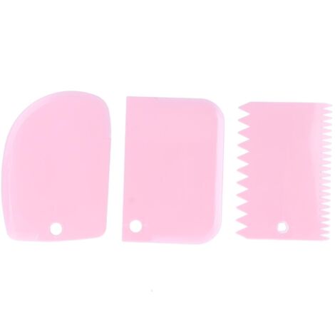 3-teiliges Set rosa Teig- und Sahneschaber für DIY-Backwaren - Küchenutensilien