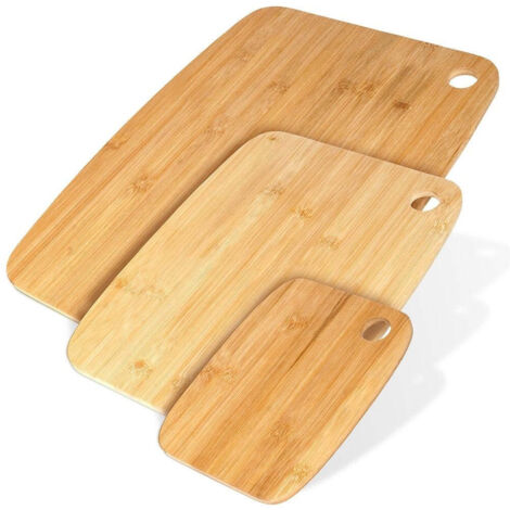 3 teiliges Set von Bambus-Tabletts