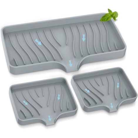 3-teiliges Spülbecken-Set, selbstentleerende Seifenschale, Silikon-Schwammhalter für die Küchenspüle, Organizer für Küchen- und Badezimmerwaschbecken