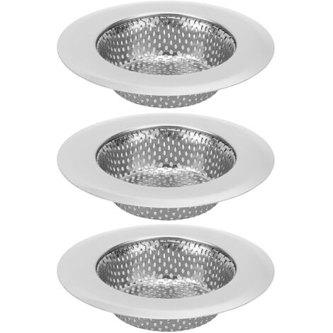3-teiliges Spülbecken-Sieb aus Edelstahl – Badezimmer-Abflussfilter – Großes tragbares Sieb