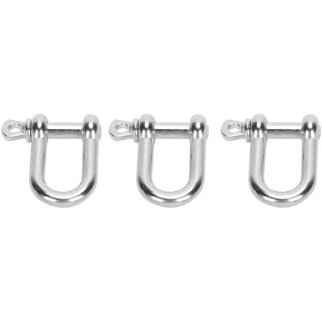 3-teiliges U-Bügel-Flachschloss aus Zinklegierung mit D-Ring für Paracord-Armbänder