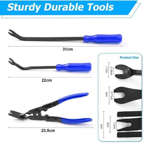 3-teiliges Werkzeugset zum Entfernen von Autoverkleidungen, Clip-Entfernerzange, Clip-Entfernerzangen-Set zum Entfernen von Nieten und Befestigungsclips, Clip-Entfernerzange für Armaturenbretter (Blau