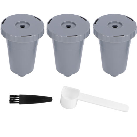3-teiliges wiederbefüllbares Kaffeekapsel-Set mit wiederverwendbarem Filter, Bürste und Löffel, kompatibel mit Keurig