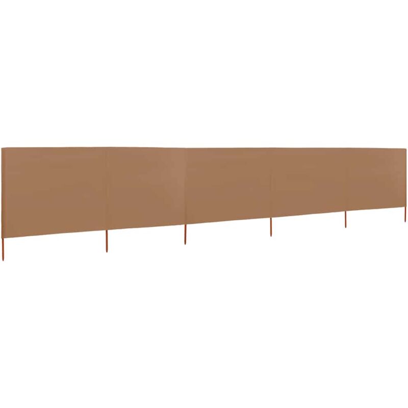 5-teiliges Windschutzgewebe 600 X 120 Cm Taupe Vidaxl