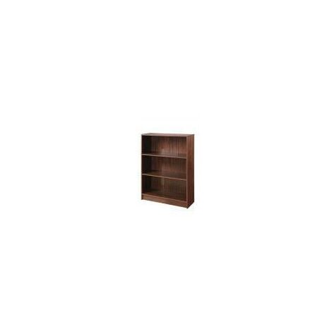 main image of "3 Tier Bookcase Wide Display Shelving Storage Unit Wood Furniture Walnut"