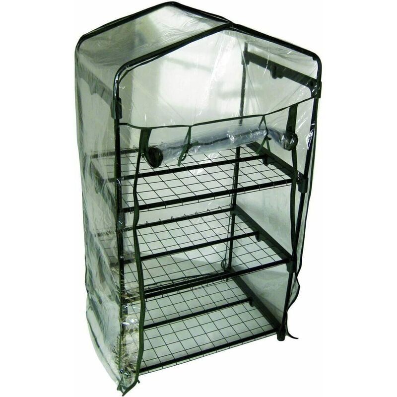 Image of 3 Tier Mini Greenhouse Garden Grow House - Seedling Station Cloche Propagator Plant Growth Frost Protection Planting Station Small Greenhouse for