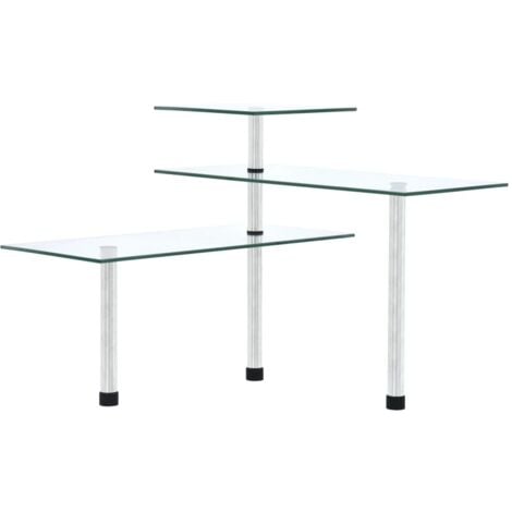 3-Tier Corner Kitchen Shelf Tempered Glass vidaXL