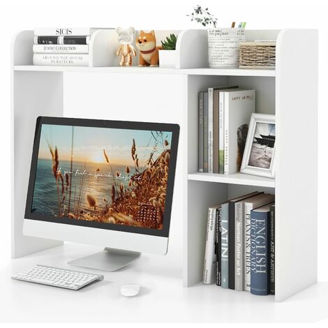 3-Tier Desk Bookshelf Wooden Home Display Shelf Multipurpose Storage Organizer