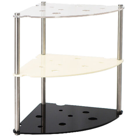 3 Tier Desktop Storage Rack Acrylic Metal Countertop Organizer Minimalist Desk Storage Shelf Color Mixed
