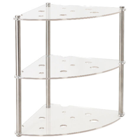 3 Tier Desktop Storage Rack Acrylic Metal Countertop Organizer Minimalist Desk Storage Shelf Transparent