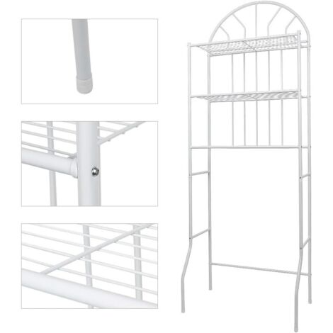3 Tier Industrial Design Toilet Shelf, Bathroom Shelf, Space-Saving, Easy to Assemble, Industrial Style - 161 x 46 x 24 cm - Black