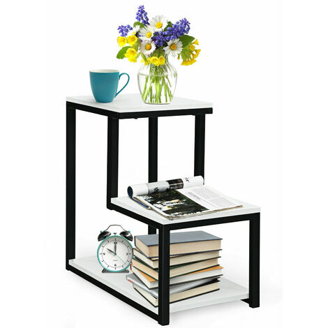 3- Tier Industrial End Table Sofa Bedside Table Nightstand Home Office Bookcase