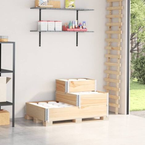 3-Tier Raised Bed 120x80 cm Solid Wood Pine vidaXL