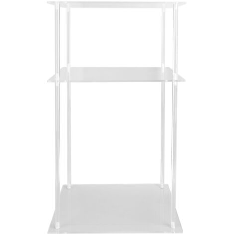 3 Tier Small Acrylic Side Table Clear Small Nightstand Bedside Table for Home Living Room Bedroom Square