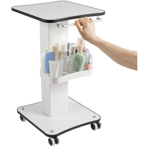 3 Tiers Beauty Salon Stand Rolling Cart SPA Beauty Machine Holder Trolley White