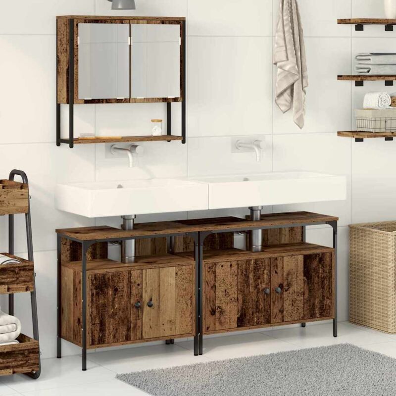 Vidaxl - Badezimmermöbel Set 3 Pcs Braun 80 X 30 X 60 Cm Holzwerkstoff