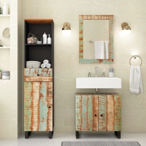 3-tlg. Badmöbel-Set Massives Altholz vidaXL98972