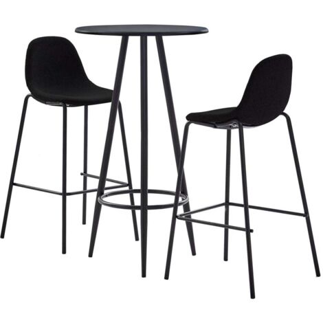3-tlg. Bar-Set Stoff Schwarz vidaXL