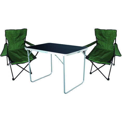 3-tlg Campingsessel grün + Campingtisch-MMC330871B+2xMPO2432