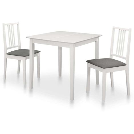 3-tlg. Essgruppe MDF Weiß vidaXL