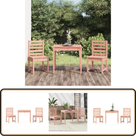 3-tlg. Garten-Bistro-Set Massivholz Douglasie - Gartenmöbel - Douglasienholz - Bistroset - Gartenstuhl - Esszimmergarnitur