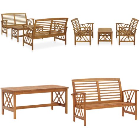 3-tlg. Garten-Lounge-Set Massivholz Akazie - Gartensofa - Gartenmöbel Set - Holz Lounge Set - Esszimmergarnitur - Outdoor Furniture - Home & Living