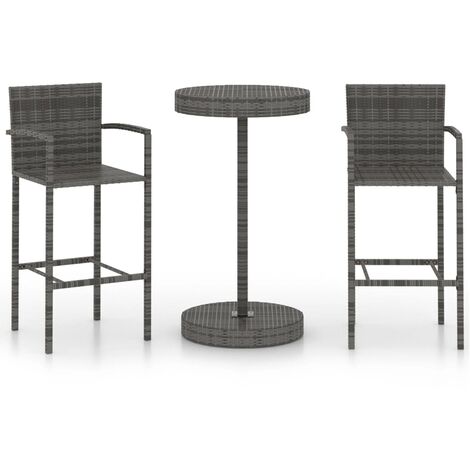 vidaXL 5-tlg. Gartenbar-Set Poly Rattan 1