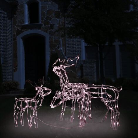 3-tlg. LED-Rentiere Set Weihnachtsdekoration für Innen und Außen 229 LEDs FUCIA11279