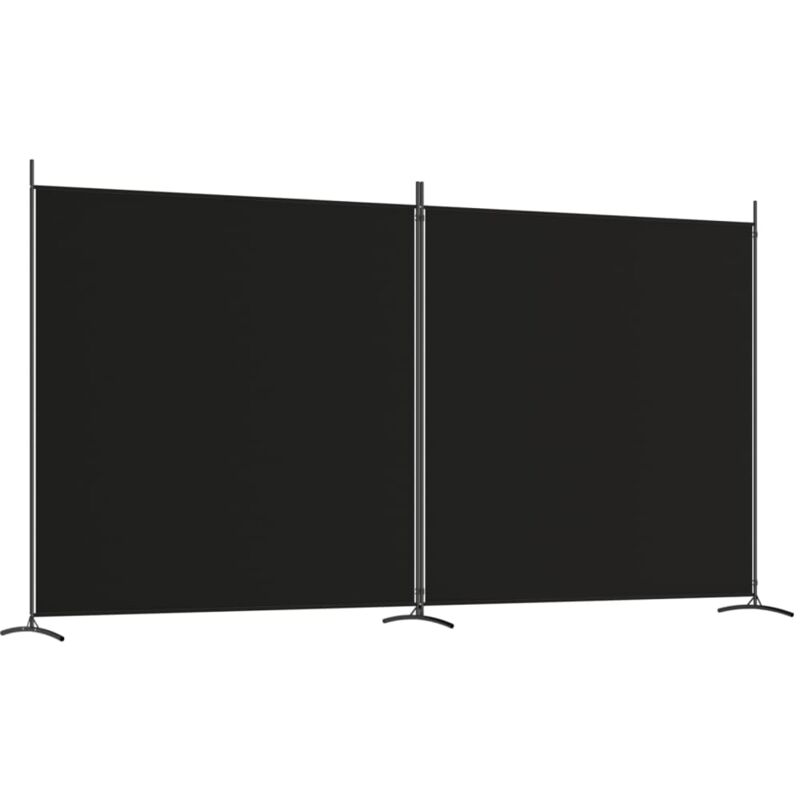 2-tlg. Paravent Schwarz 348x180 Cm Stoff Vidaxl